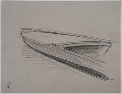 Léopold Franz KOWALSKI : L'avant de la barque, c, Dessin original (vue générale) - Crédit photo : Galerie Art.Paris