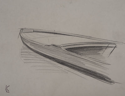 Léopold Franz KOWALSKI : L'avant de la barque, c, Dessin original (photo de détail 2) - Crédit photo : Galerie Art.Paris
