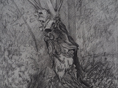 Léopold Franz KOWALSKI : Le cerf, c., Dessin original (photo de détail 5) - Crédit photo : Galerie Art.Paris