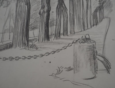 Léopold Franz KOWALSKI : Allée de platanes, c, Dessin original (photo de détail 4) - Crédit photo : Galerie Art.Paris