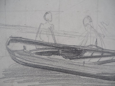 Léopold Franz KOWALSKI : Étude des sujets à la barque, c, Dessin original (photo de détail 5) - Crédit photo : Galerie Art.Paris