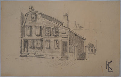 Léopold Franz KOWALSKI : Une maison de ville, c, Dessin original (vue générale) - Crédit photo : Galerie Art.Paris