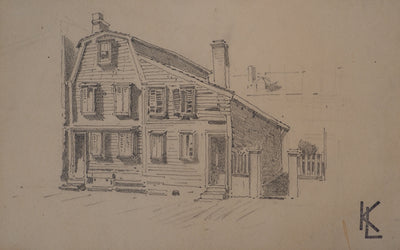 Léopold Franz KOWALSKI : Une maison de ville, c, Dessin original (photo de détail 2) - Crédit photo : Galerie Art.Paris