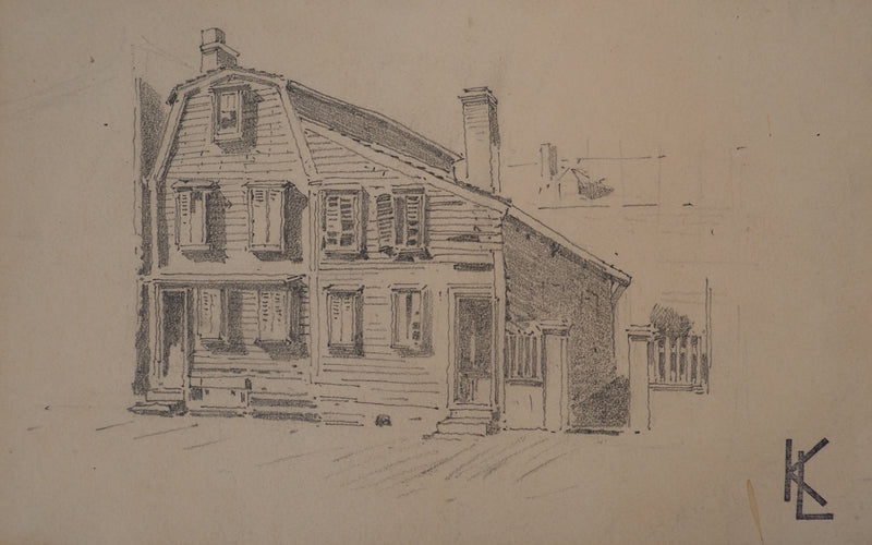 Léopold Franz KOWALSKI : Une maison de ville, c, Dessin original (photo de détail 2) - Crédit photo : Galerie Art.Paris
