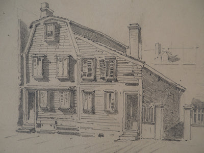 Léopold Franz KOWALSKI : Une maison de ville, c, Dessin original (photo de détail 3) - Crédit photo : Galerie Art.Paris