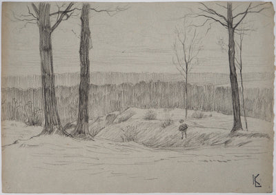Léopold Franz KOWALSKI : Enfant à la prairie, c, Dessin original (vue générale) - Crédit photo : Galerie Art.Paris