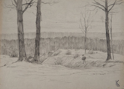 Léopold Franz KOWALSKI : Enfant à la prairie, c, Dessin original (photo de détail 2) - Crédit photo : Galerie Art.Paris