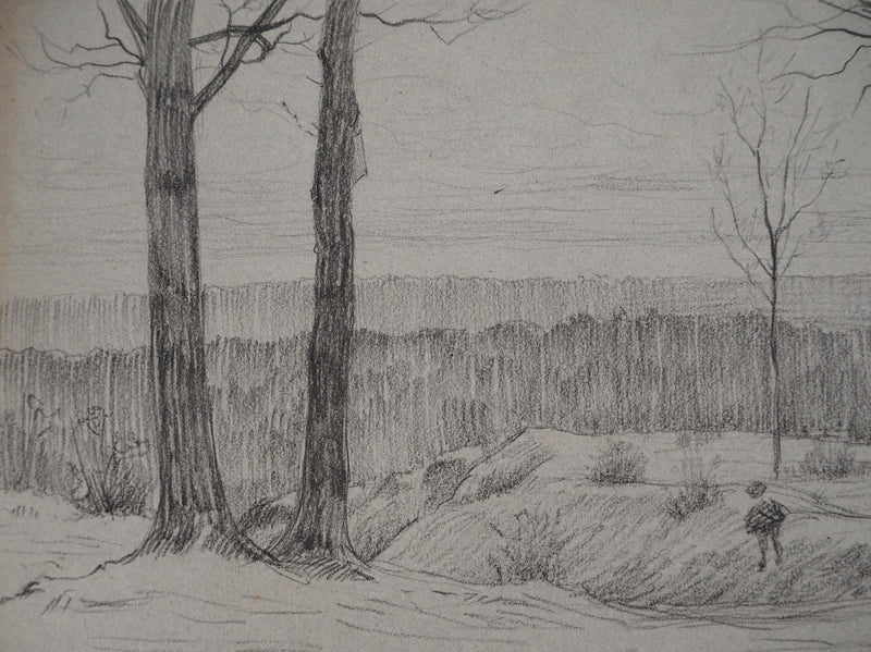 Léopold Franz KOWALSKI : Enfant à la prairie, c, Dessin original (photo de détail 3) - Crédit photo : Galerie Art.Paris