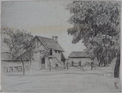 Léopold Franz KOWALSKI : Une ferme, c, Dessin original (vue générale) - Crédit photo : Galerie Art.Paris