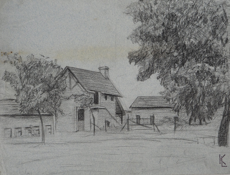 Léopold Franz KOWALSKI : Une ferme, c, Dessin original (photo de détail 2) - Crédit photo : Galerie Art.Paris