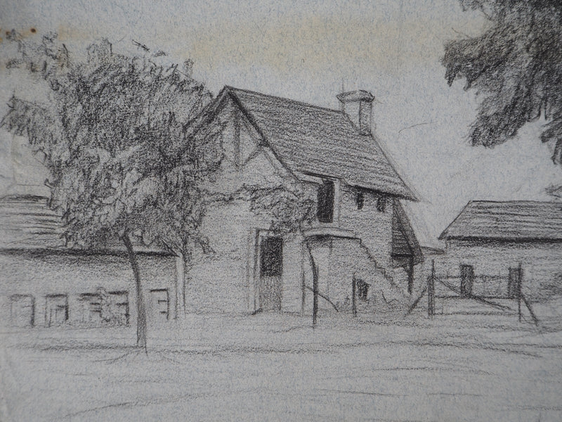Léopold Franz KOWALSKI : Une ferme, c, Dessin original (photo de détail 4) - Crédit photo : Galerie Art.Paris