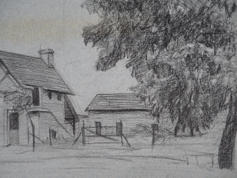 Léopold Franz KOWALSKI : Une ferme, c, Dessin original (photo de détail 3) - Crédit photo : Galerie Art.Paris