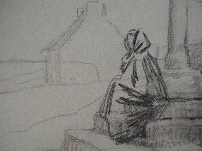 Léopold Franz KOWALSKI : Dame à la prière, c, Dessin original (photo de détail 4) - Crédit photo : Galerie Art.Paris