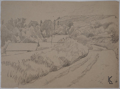 Léopold Franz KOWALSKI : Paysage de campagne, c, Dessin original (vue générale) - Crédit photo : Galerie Art.Paris