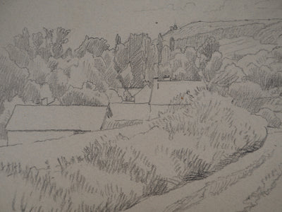 Léopold Franz KOWALSKI : Paysage de campagne, c, Dessin original (photo de détail 4) - Crédit photo : Galerie Art.Paris