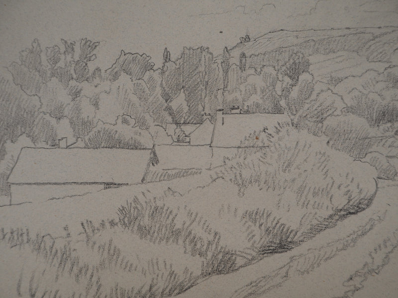 Léopold Franz KOWALSKI : Paysage de campagne, c, Dessin original (photo de détail 4) - Crédit photo : Galerie Art.Paris