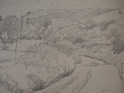 Léopold Franz KOWALSKI : Paysage de campagne, c, Dessin original (photo de détail 3) - Crédit photo : Galerie Art.Paris