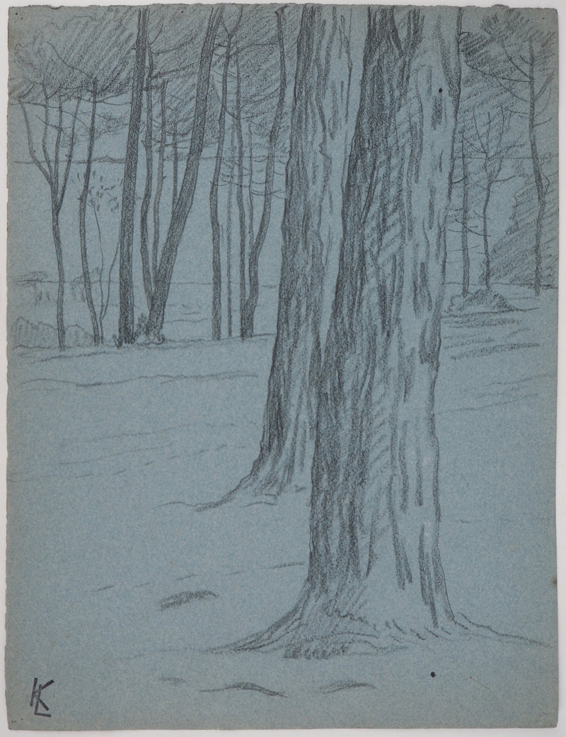 Léopold Franz KOWALSKI : Troncs de clairière, c, Dessin original (vue générale) - Crédit photo : Galerie Art.Paris