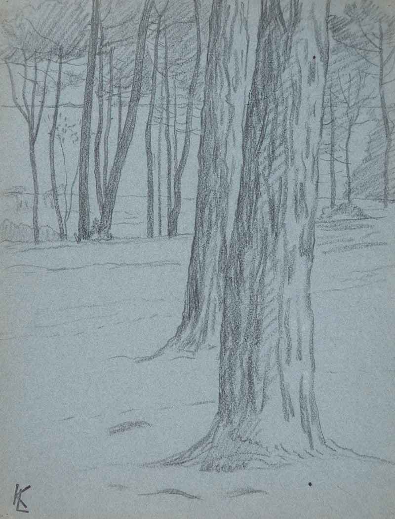 Léopold Franz KOWALSKI : Troncs de clairière, c, Dessin original (photo de détail 2) - Crédit photo : Galerie Art.Paris