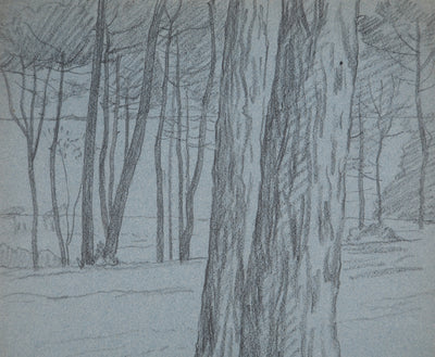 Léopold Franz KOWALSKI : Troncs de clairière, c, Dessin original (photo de détail 3) - Crédit photo : Galerie Art.Paris
