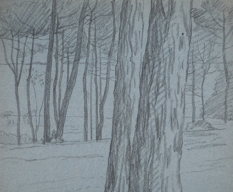 Léopold Franz KOWALSKI : Troncs de clairière, c, Dessin original (photo de détail 3) - Crédit photo : Galerie Art.Paris
