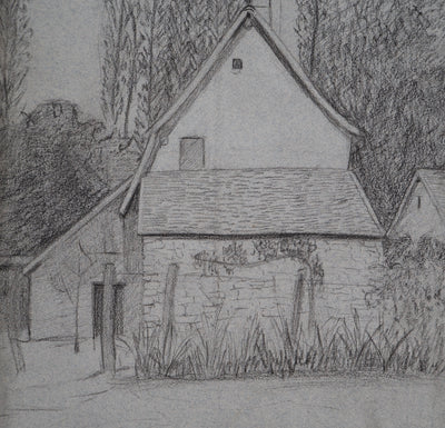 Léopold Franz KOWALSKI : Arrière d'une maison, c, Dessin original (photo de détail 3) - Crédit photo : Galerie Art.Paris