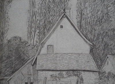 Léopold Franz KOWALSKI : Arrière d'une maison, c, Dessin original (photo de détail 4) - Crédit photo : Galerie Art.Paris