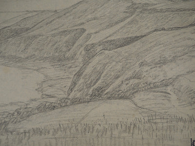 Léopold Franz KOWALSKI : Falaises de bord de mer, c, Dessin original (photo de détail 3) - Crédit photo : Galerie Art.Paris