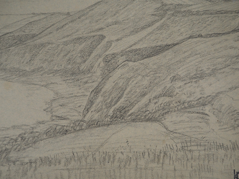 Léopold Franz KOWALSKI : Falaises de bord de mer, c, Dessin original (photo de détail 3) - Crédit photo : Galerie Art.Paris