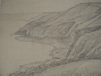 Léopold Franz KOWALSKI : Falaises de bord de mer, c, Dessin original (photo de détail 4) - Crédit photo : Galerie Art.Paris