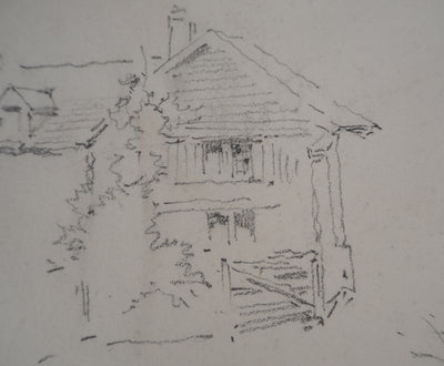 Léopold Franz KOWALSKI : Étude de l'architecture d'une bâtisse, c, Dessin original (photo de détail 5) - Crédit photo : Galerie Art.Paris
