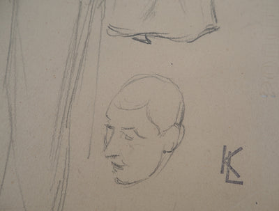 Léopold Franz KOWALSKI : L'étreinte, c, Dessin original (photo de détail 6) - Crédit photo : Galerie Art.Paris