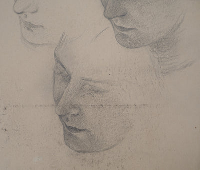 Léopold Franz KOWALSKI : Étude du visage de Camélia, c, Dessin original (photo de détail 4) - Crédit photo : Galerie Art.Paris