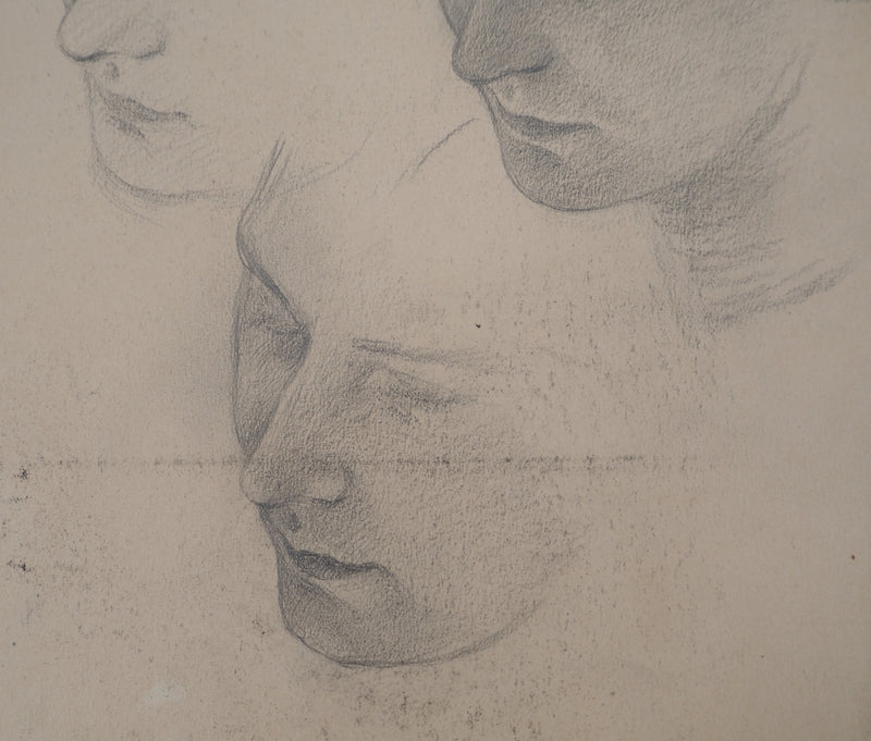 Léopold Franz KOWALSKI : Étude du visage de Camélia, c, Dessin original (photo de détail 4) - Crédit photo : Galerie Art.Paris