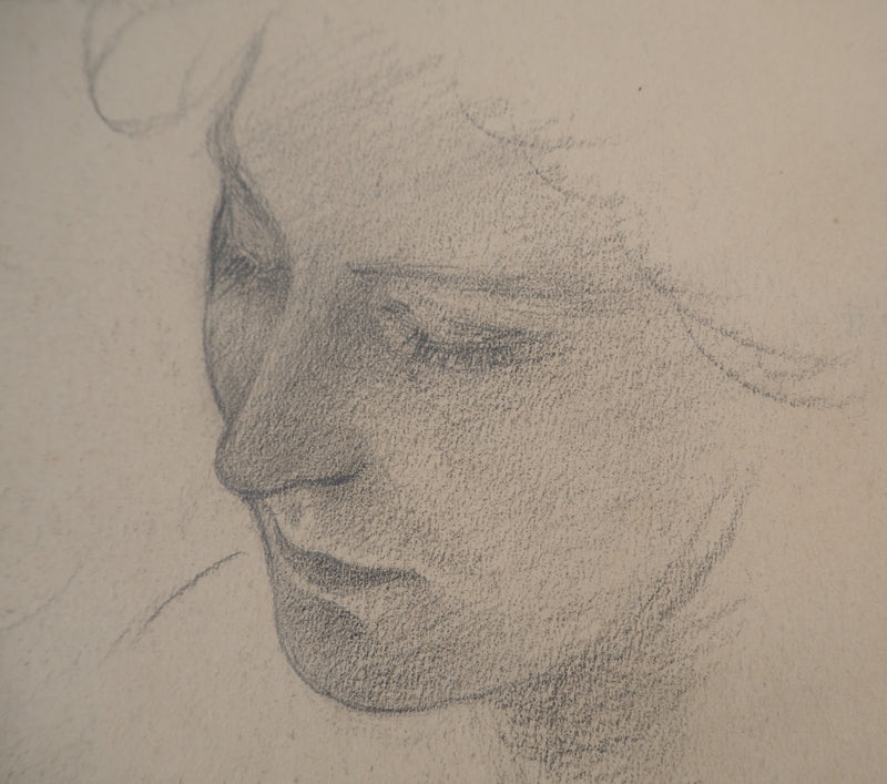 Léopold Franz KOWALSKI : Étude du visage de Camélia, c, Dessin original (photo de détail 5) - Crédit photo : Galerie Art.Paris
