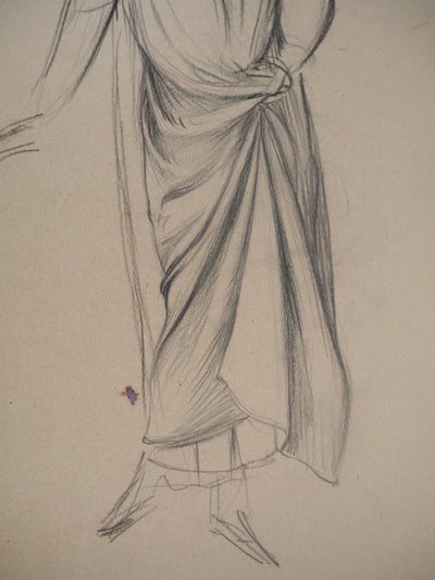 Léopold Franz KOWALSKI : Drapé d'une toge, c, Dessin original (photo de détail 4) - Crédit photo : Galerie Art.Paris