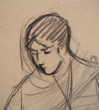 Léopold Franz KOWALSKI : Drapé d'une toge, c, Dessin original (photo de détail 6) - Crédit photo : Galerie Art.Paris