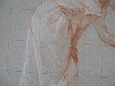 Léopold Franz KOWALSKI : La dame à la cueillette aux fleurs, c, Dessin original (photo de détail 5) - Crédit photo : Galerie Art.Paris