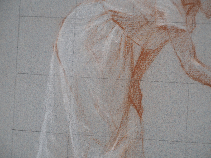 Léopold Franz KOWALSKI : La dame à la cueillette aux fleurs, c, Dessin original (photo de détail 5) - Crédit photo : Galerie Art.Paris