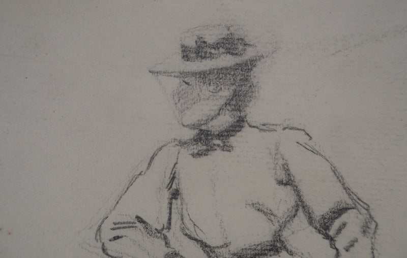Léopold Franz KOWALSKI : Dame à la bicyclette, c, Dessin original (photo de détail 4) - Crédit photo : Galerie Art.Paris
