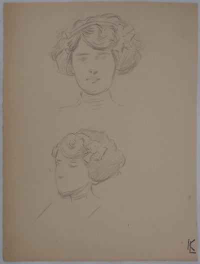 Léopold Franz KOWALSKI : Portrait de Christelle, c, Dessin original (vue générale) - Crédit photo : Galerie Art.Paris
