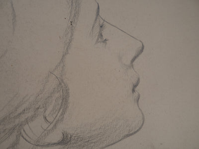 Léopold Franz KOWALSKI : Portrait d'Anaëlle de profil, c, Dessin original (photo de détail 4) - Crédit photo : Galerie Art.Paris