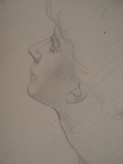 Léopold Franz KOWALSKI : Portrait d'Anaëlle de profil, c, Dessin original (photo de détail 6) - Crédit photo : Galerie Art.Paris