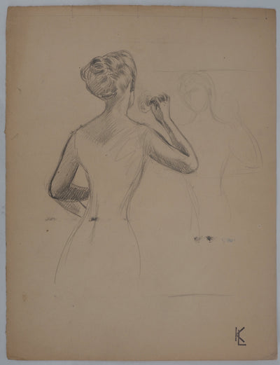 Léopold Franz KOWALSKI : La mise en beauté, c, Dessin original (vue générale) - Crédit photo : Galerie Art.Paris