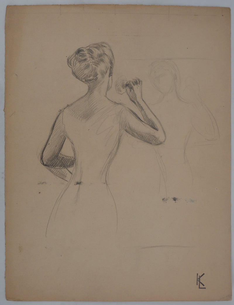 Léopold Franz KOWALSKI : La mise en beauté, c, Dessin original (vue générale) - Crédit photo : Galerie Art.Paris