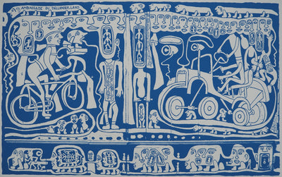 Yvon TAILLANDIER : L'ambassade du Taillandier-Land en bleu, Sérigraphie originale (vue générale) - Crédit photo : Galerie Art.Paris