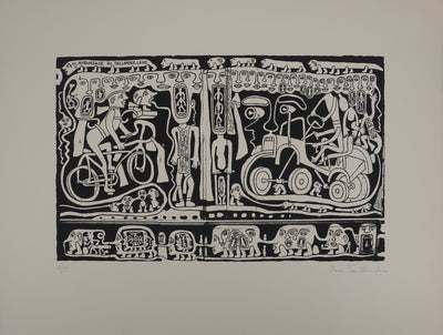 Yvon TAILLANDIER : L'ambassade du Taillandier-Land en noir, Sérigraphie originale (photo de détail 3) - Crédit photo : Galerie Art.Paris