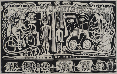 Yvon TAILLANDIER : L'ambassade du Taillandier-Land en noir, Sérigraphie originale (vue générale) - Crédit photo : Galerie Art.Paris
