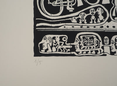 Yvon TAILLANDIER : L'ambassade du Taillandier-Land en noir, Sérigraphie originale (photo de détail 8) - Crédit photo : Galerie Art.Paris