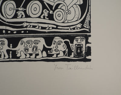 Yvon TAILLANDIER : L'ambassade du Taillandier-Land en noir, Sérigraphie originale (photo de détail 2) - Crédit photo : Galerie Art.Paris